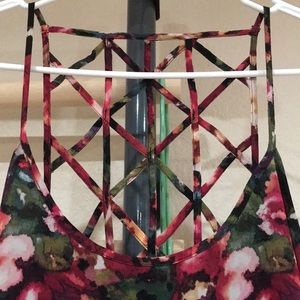 F21 Floral Watercolor Geometric Shift Dress